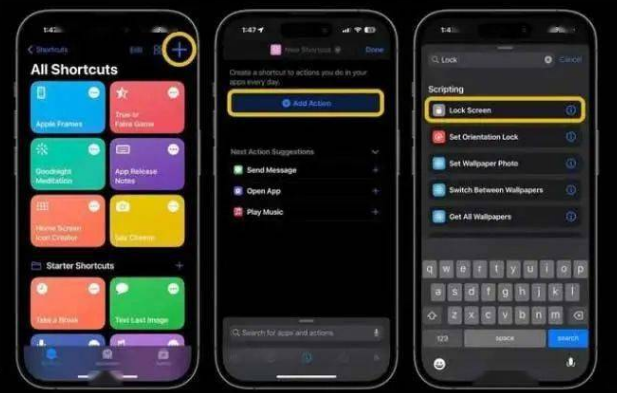 陆良苹果14锁屏维修店分享iPhone14升级iOS16.4后如何创建锁屏快捷方式 