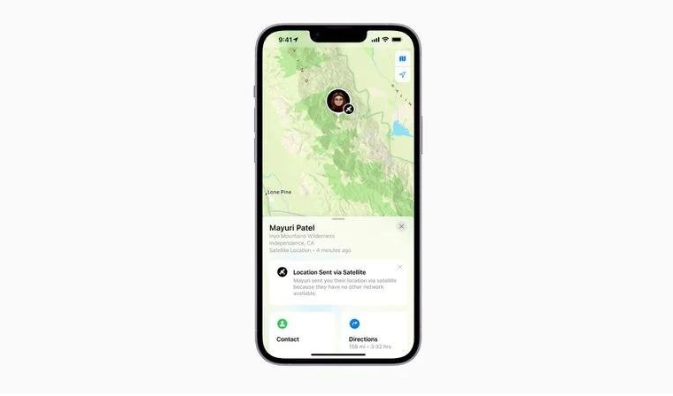 陆良苹果14维修分享iPhone14系列中 FindMy功能通过卫星分享位置方法教程 