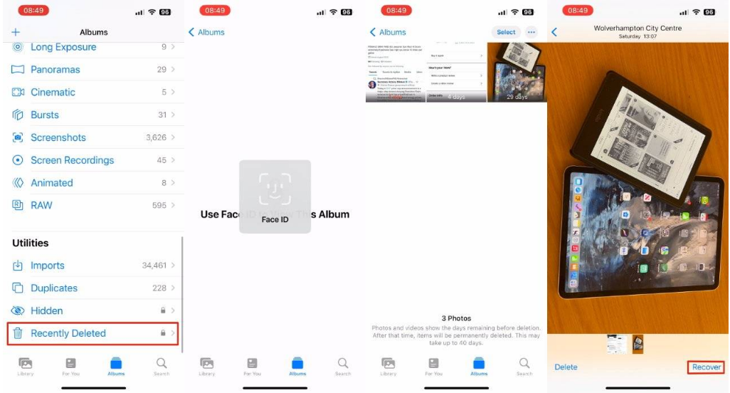 陆良苹果14维修分享 iPhone14 上恢复已删除的照片 