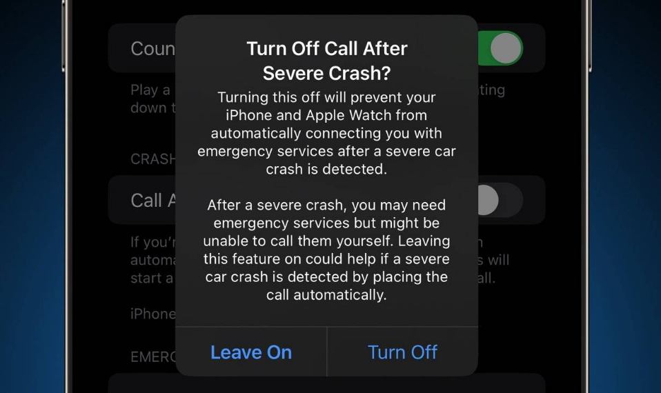 陆良苹果14维修分享 iPhone 14 和 Apple Watch 上关闭崩溃检测 