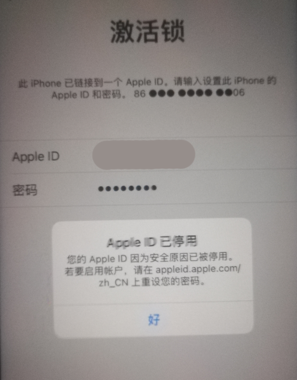 陆良苹果手机维修分享iPhone 12 出现提示“Apple ID 已停用”怎么办 