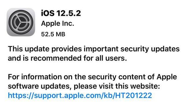 陆良苹果手机维修分享iOS12.5.2发布，建议所有老苹果用户安装 